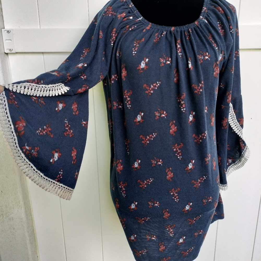 Lacy Angel Sleeve Tunic Dress